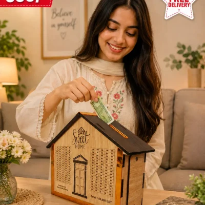 Wooden saving box