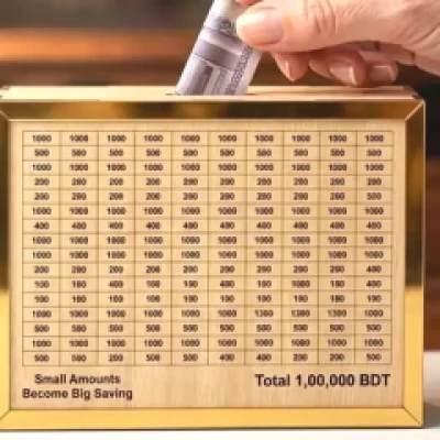 Wooden saving box